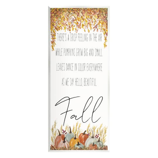 Stupell Industries Autumnal Hello Beautiful Fall Phrase Wall Plaque Art